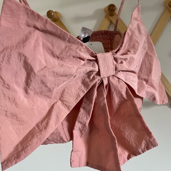 H&M Dusty Pink Bow Crop Top - Picture 4 of 4